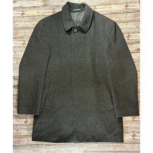 Lauren Ralph Lauren Herringbone Wool Blend Trench Coat sz 40 R color dark Grey